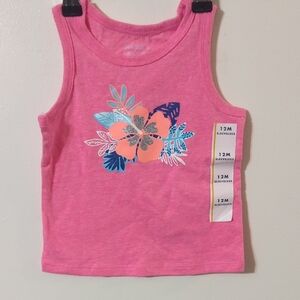 Cat & Jack Pink Tank Top with Floral Print